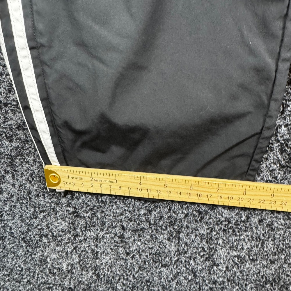 Adidas Mens Black White 3-Stripe Wind Track Pants Straight Leg Ankle Zip Large - Picture 5 of 6